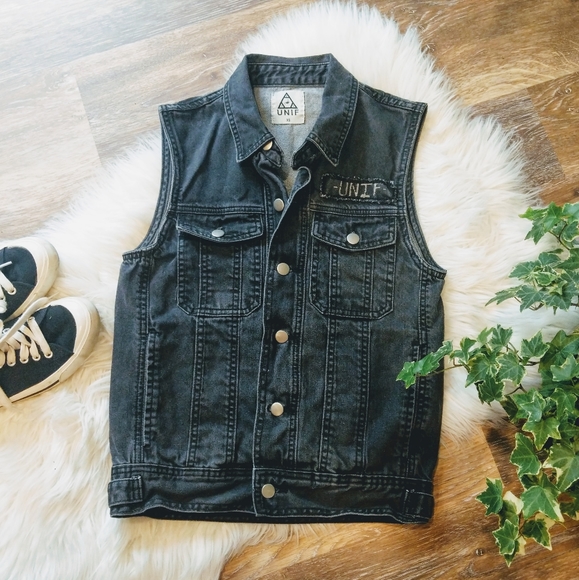 UNIF Jackets & Blazers - Unif | black death rows band denim vest